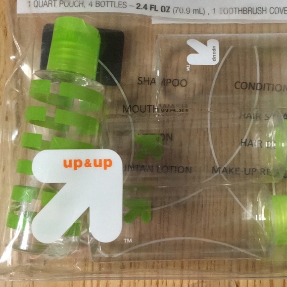 New 6pc Travel Bundle Slippers Medium 6.5-7.5 & Travel Toiletries Bag&Cotainers - Picture 6 of 8